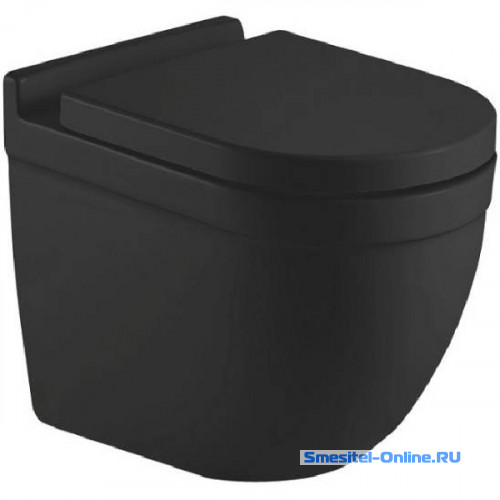 Фото Унитаз подвесной Ceramalux 2198MB черный матовый, с сиденьем микролифт